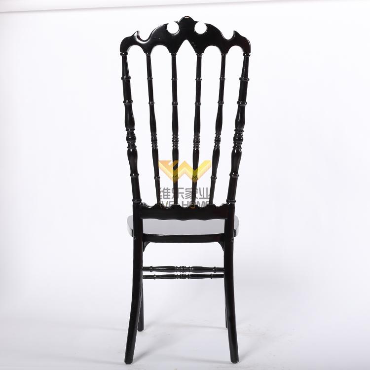 Highback Black solid wood Napoleon chair for wedding/event